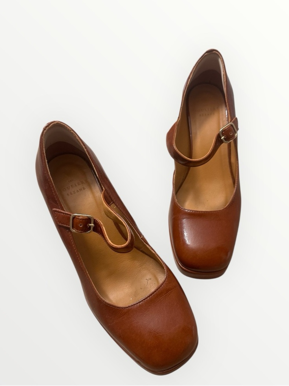 Sézane Georgia High Mary Janes in Polished Camel | US 7 - Picture 7 of 16